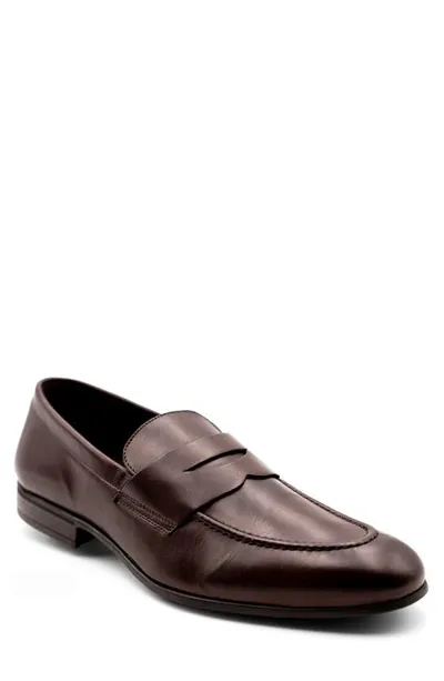 G Brown Cannon Loafer In Dark Brown Leather