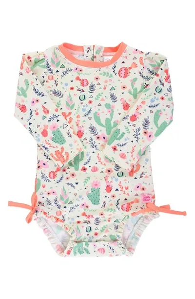 Rufflebutts Babies' Desert Blooms One-piece Swimsuit In Orange