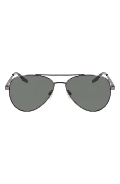 Converse Elevate 58mm Aviator Sunglasses In Satin Gunmetal