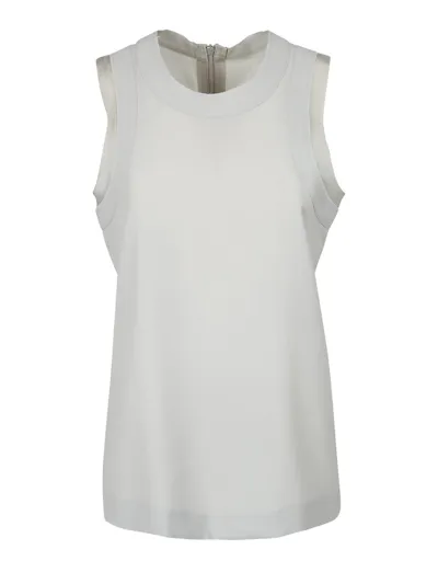 Sacai Zipped-back Round-neck Tank Top In Grey