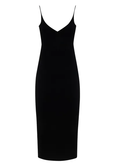 Dsquared2 Ruched Backless Midi Dress In Nero