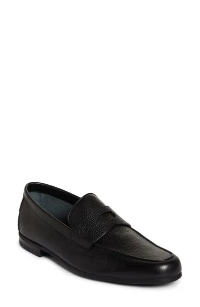 John Lobb Kingston Ii Collapsible-heel Full-grain Leather Slippers In Black