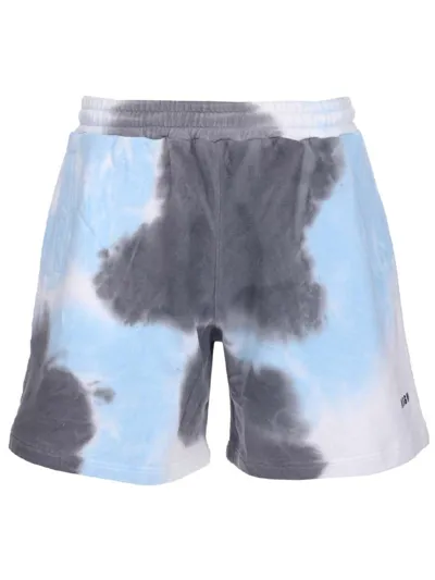 Msgm Elastic Waist Tie-dye Shorts In Multicolor