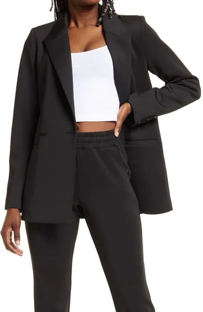 Good American Shiny Scuba Blazer In Black001