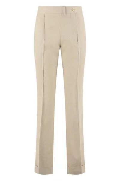 Jacquemus La Pant Textured Wide-leg High-rise Linen Trousers In Neutrals