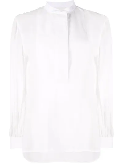 Jil Sander Stand-up Collar Blouse In White