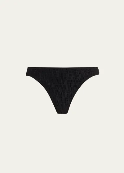 Totême Smocked Mini Bikini Bottoms Black In Dark Green