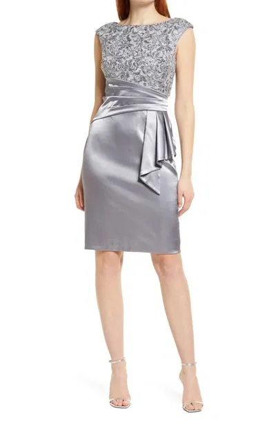 Vince Camuto Sequin Floral Cocktail Minidress In Grey