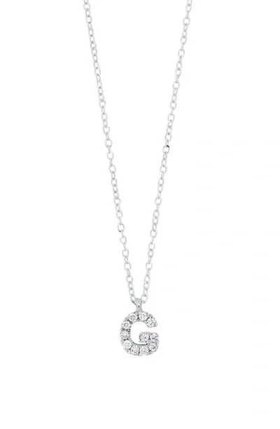 Bony Levy Icon Diamond Initial Pendant Necklace In 18k White Gold - G