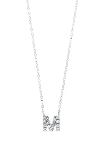 Bony Levy Icon Diamond Initial Pendant Necklace In 18k White Gold - M