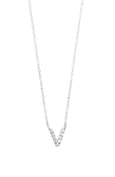 Bony Levy Icon Diamond Initial Pendant Necklace In 18k White Gold - V