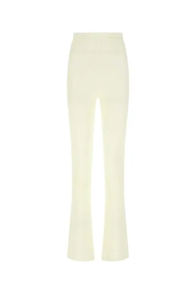 Andrea Adamo Ivory Stretch Viscose Blend Pant  White  Donna S