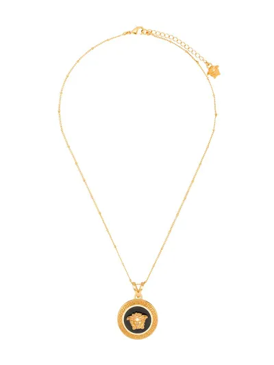 Versace Bronze Icon Necklace In Nero