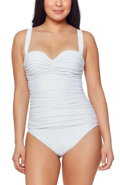 Bleu By Rod Beattie Kore Shirred Underwire One-piece Swimsuit In White