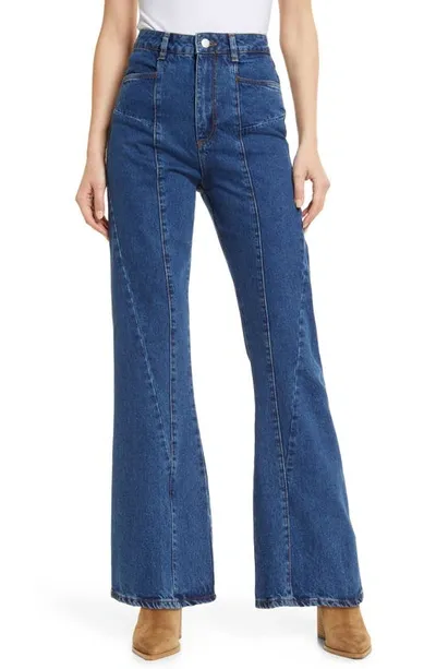 Amendi Joni Wide Leg Jeans In Mid Blue