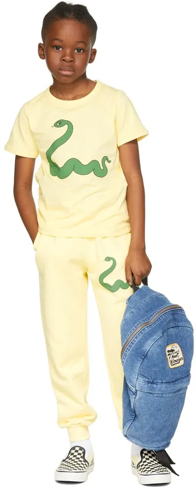 Mini Rodini Kids Yellow Snake Lounge Pants