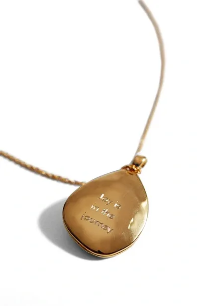 Monica Vinader Deia Pebble Locket Necklace In Gp