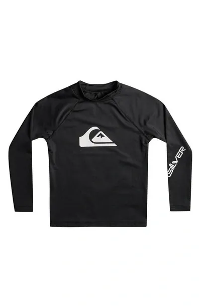 Quiksilver Kids' All Time Long Sleeve Rashguard In Black