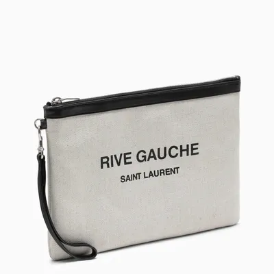 Saint Laurent Black And White Noe Medium Pouch