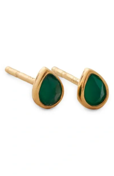 Monica Vinader Teardrop Stud Earrings In Gold