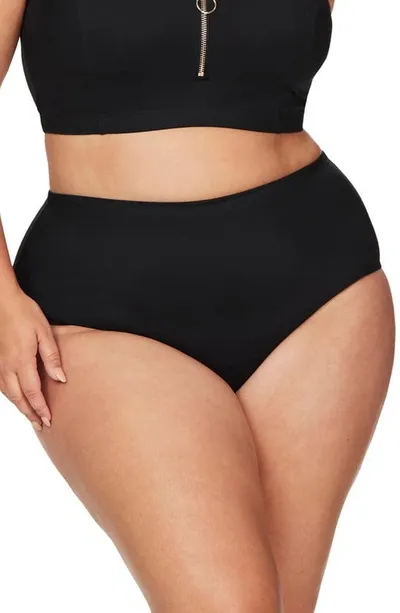 Artesands Sculpt Michaelangelo High Waist Bikini Bottoms In Black