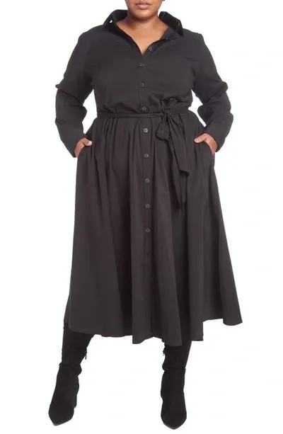 Pari Passu Poplin Shirtdress In Black