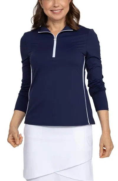 Kinona Keep It Covered Long Sleeve Golf Top In Navy