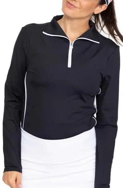 Kinona Keep It Covered Long Sleeve Golf Top In Black