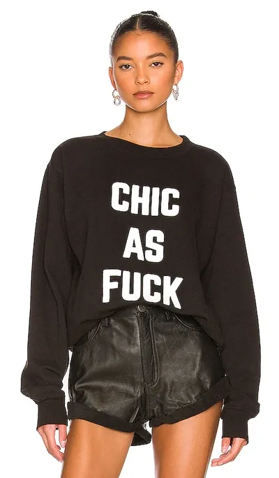 Departure Chic Af Crewneck Sweatshirt In Black