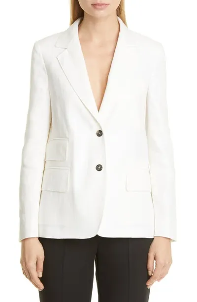 Max Mara Cotton-blend Single-breasted Blazer In Seta