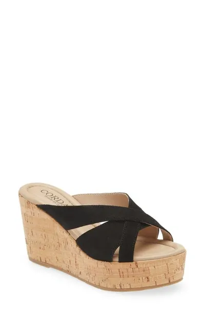 Cordani Devon Platform Wedge Sandal In Black