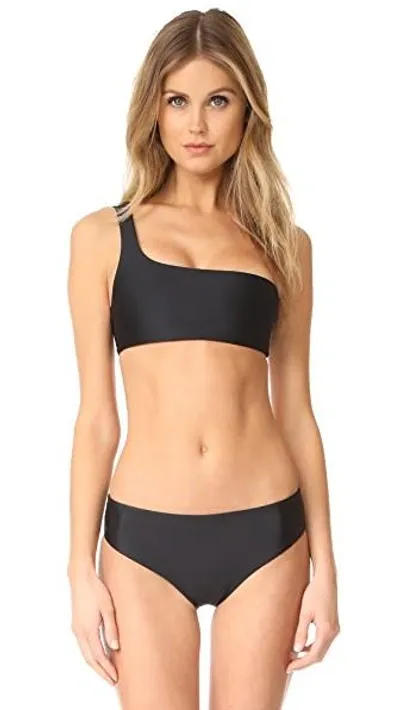 Jade Swim Apex One Shoulder Top In Black