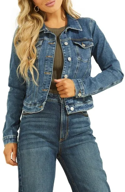 Guess Sexy Denim Trucker Jacket In Aria Wash