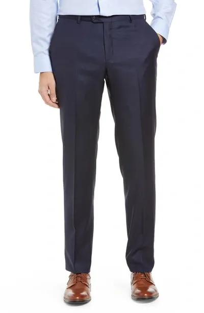 Hickey Freeman B Series Honeyway Relaxed Fit Dress Pants In Navy