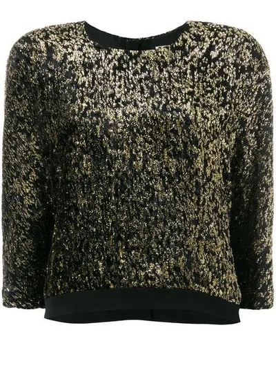 Lanvin Metallic Cropped Jumper In Black