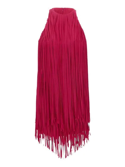 Alexandre Vauthier Fringed Sleeveless Mini Dress In Pink