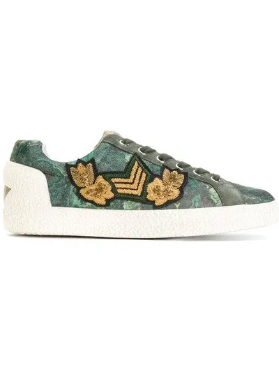 Ash Embellished Lace-up Sneakers In Green