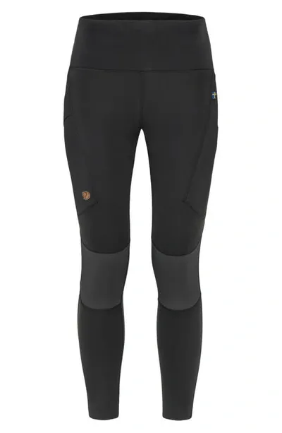 Fjall Raven Abisko Pro Trekking Tights In Black-iron Grey