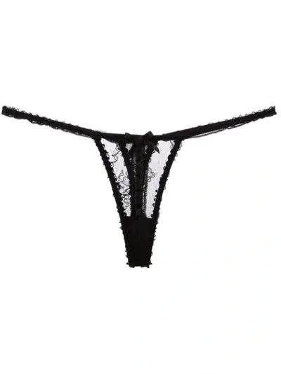 Folies By Renaud Carla Braid Detailed Thong In Black