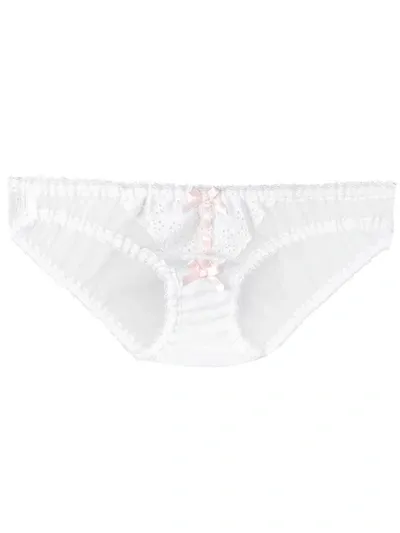 Folies By Renaud Antoinette Sheer Panelled Briefs In White