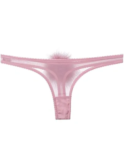 Gilda & Pearl Diana Georgette Pompom Thong In Purple