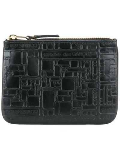 Comme Des Garçons Embossed Zip Purse In Black