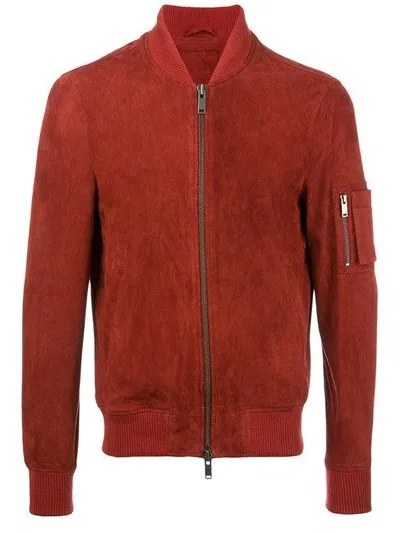 Desa 1972 Wildlederjacke Mit Reissverschluss In Red