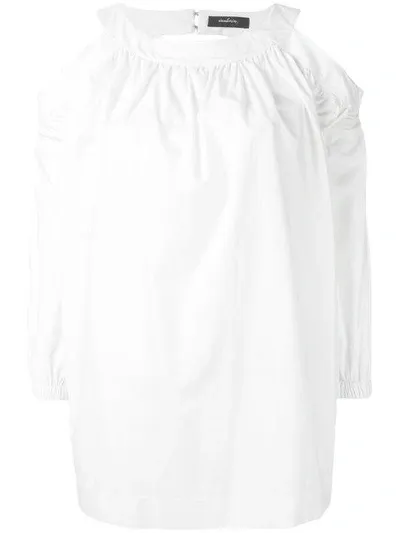 Wandering Cold Shoulder Blouse In White