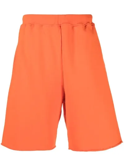 Aries Logo Print Orange Track Shorts