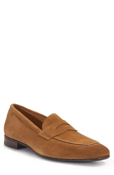 Paul Stuart Penny Loafer In Camel