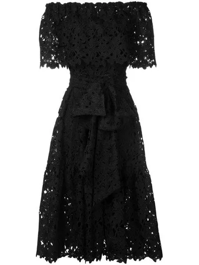 Bambah Lace Off Shoulder Dress In Black