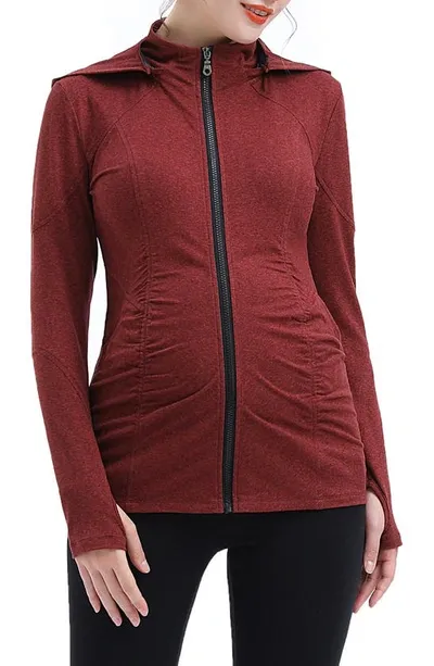 Kimi And Kai Jojo Performance Maternity Jacket In Maple Red