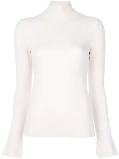 Mrz Flared Sleeve Turtleneck Sweater In Pink