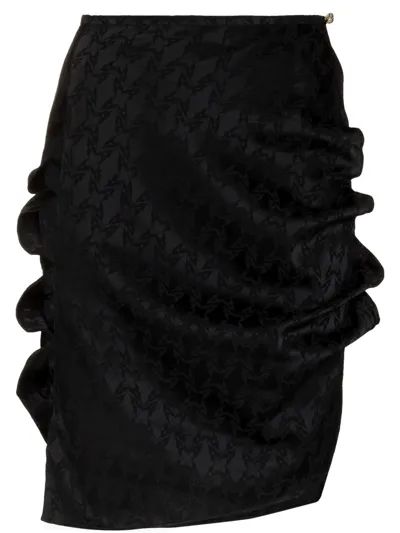 Rui Patterned Ruched Midi Skirt In Black